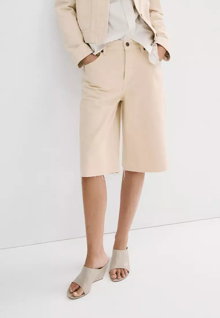 60% OFF Low-Rise Denim Bermuda Shorts