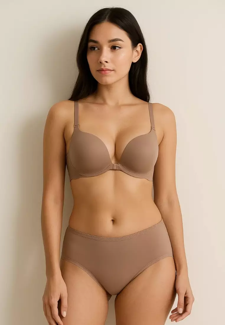 37% OFF Kiss & Tell Premium Miley Double Push Up Bra in Brown