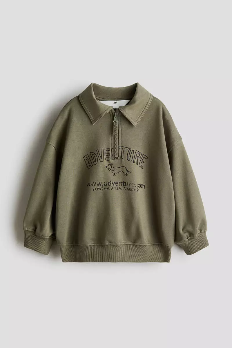 50% OFF Motif-detail zip-top sweatshirt