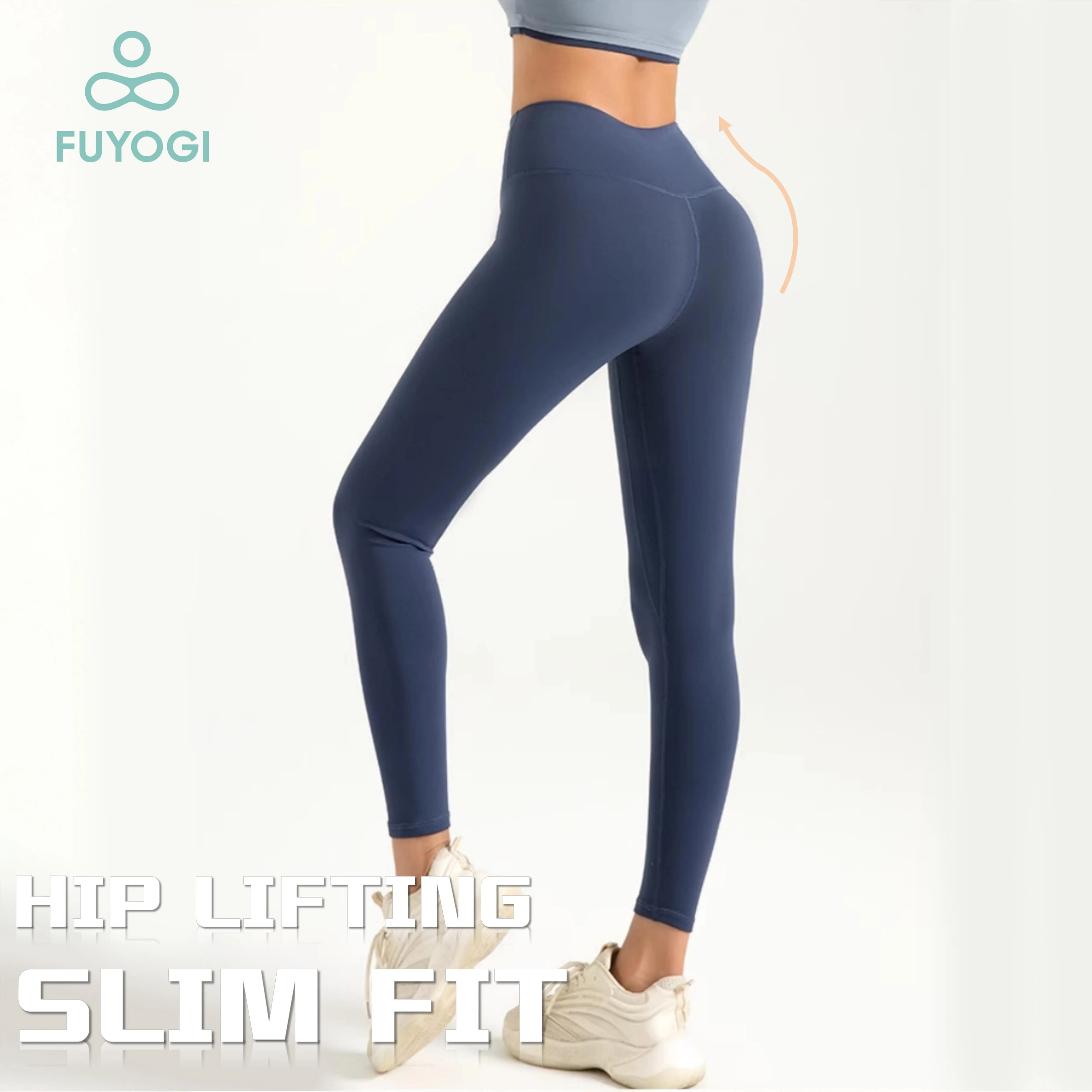 45% OFF FUYOGI High Waist Yoga Leggings for Women Nude Comfort Sports Pants Quick Drying Fitness Gym Exercise
