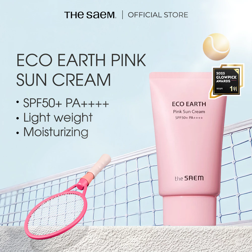 63% OFF [the SAEM Official] Eco Earth Pink Sun Cream SPF50+ PA++++ – Lightweight Korean Sunscreen for Sensitive Skin