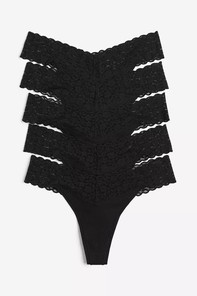 47% OFF H&M 5-pack lace thong briefs