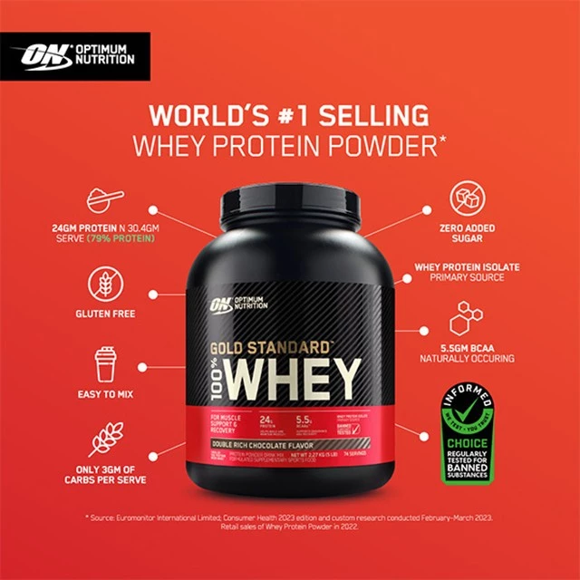 50% OFF ON Gold Standard 100% Whey Protein Powder 5lbs | Free Shaker | Muscle Building & Muscle Recovery Whey`