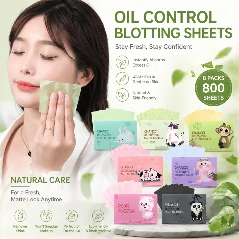 89% OFF 100pcs Oil Absorbing Paper Facial Linen Green Tea Bamboo Charcoal Smooth Texture Oil-absorbing Paper