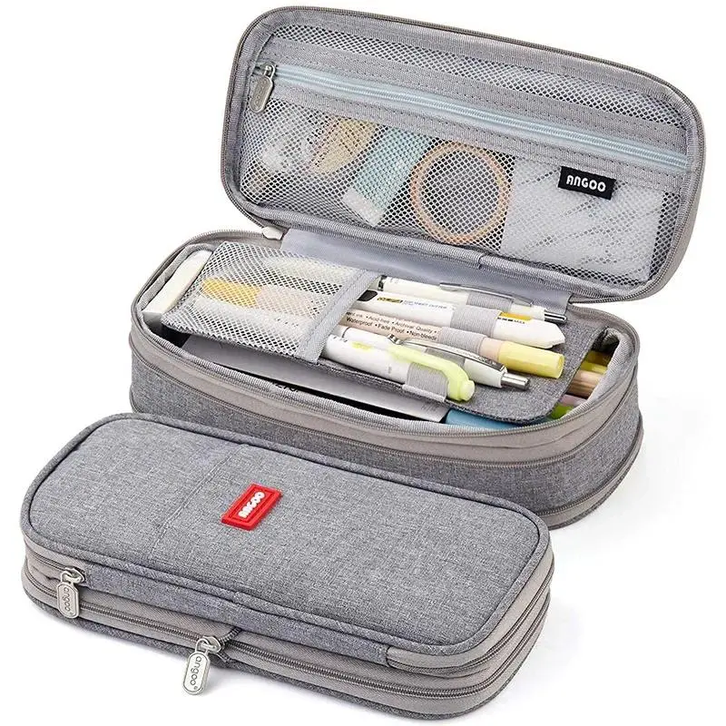 56% OFF Students Pencil Case Simple Large Capacity Canvas Pencil Bag School Stationery Storage Bag Girls Pen Case Student Stationery