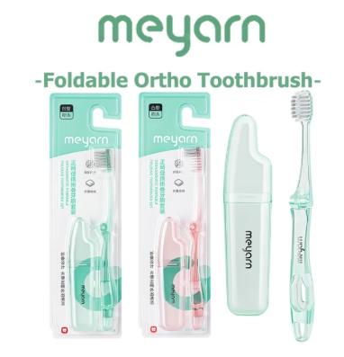 46% OFF MEYARN 2 Pieces P V Foldable Portable Orthodontic Toothbrush Soft Bristle Braces Toothbrush