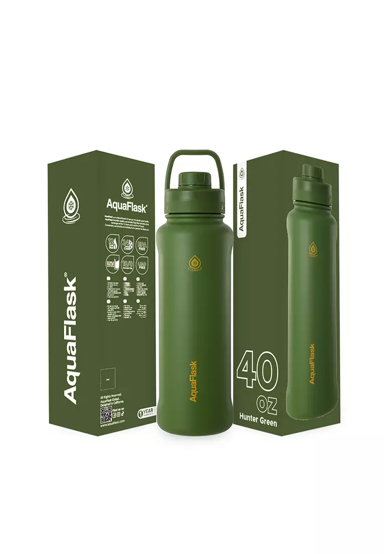 70% OFF 40oz Hunter Green New Sports Lid Bottle Wide Mouth Vacuum Insulated Stainless Steel Drinking Water Bottle