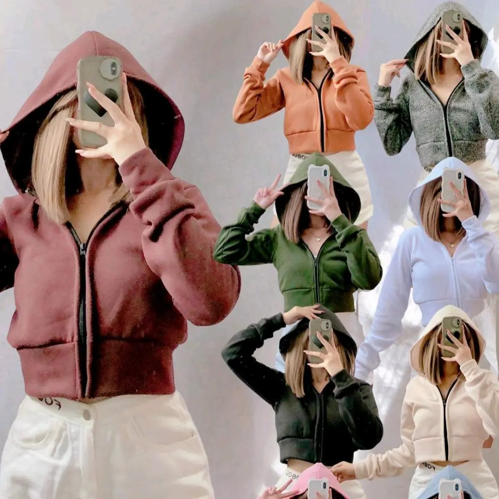 28% OFF Manilastyle pH Women Zip Up Hoodie Crop top Jacket Cotton  Fabric Freesize Fits Xtra Small to Medium Womenswear