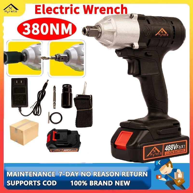 62% OFF Impact Wrench 1/2 Cordless Electric Wrench Percussion Drill 2 Battery Ratchet Wrench Rechargeable