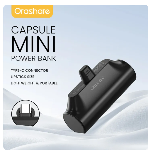 93% OFF Orashare PNC03 3000mAh Super Mini Capsule Fast Charging Powerbank With TYPE-C/iPh Port Portable Power Bank for Andorid Samsung Redmi Xiaomi iPhone