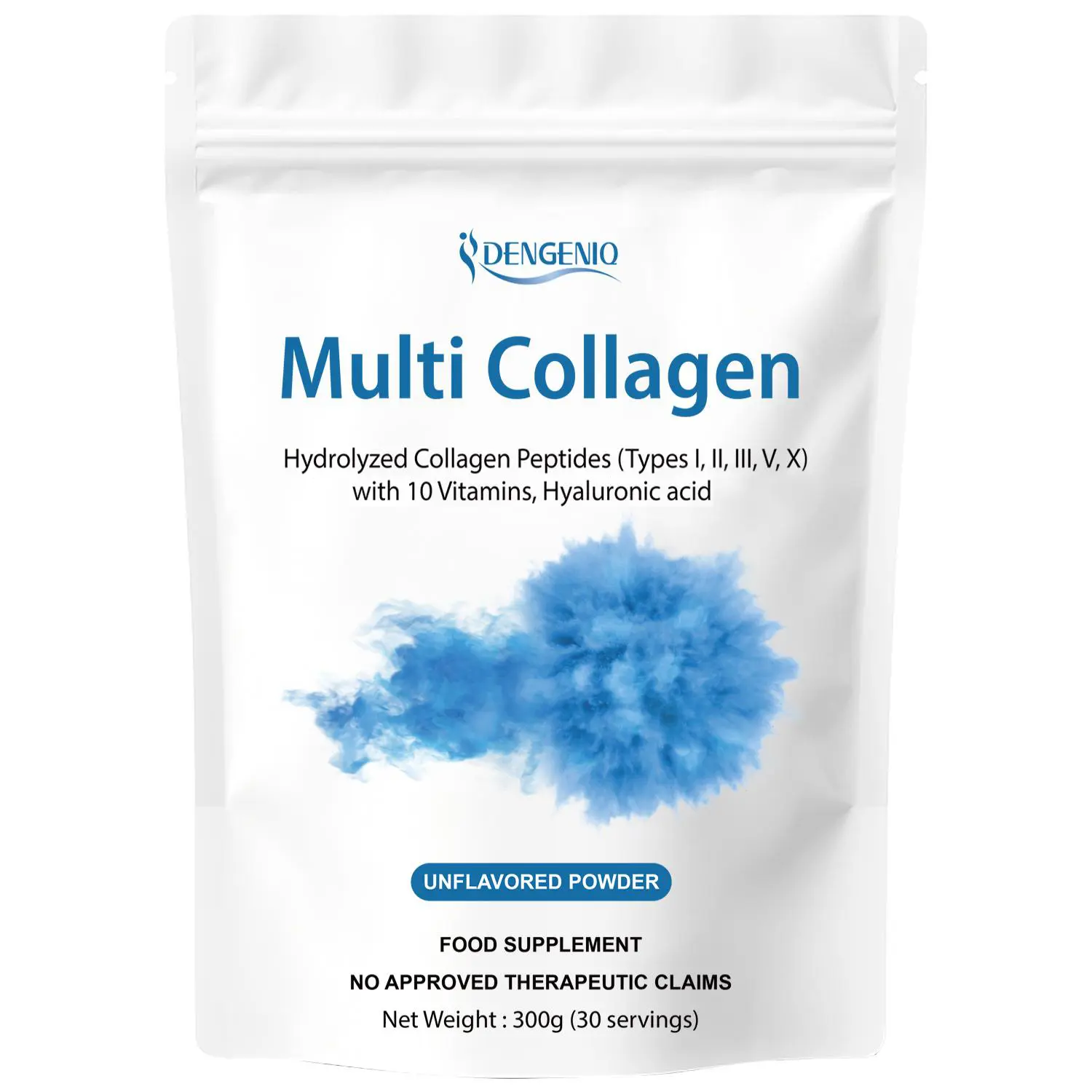 70% OFF DENGENIQ Multi Collagen Peptides Powder 10,000mg – Types I, II, III, V, X – with Hyaluronic Acid, Niacinamide & 10 Essential Vitamins – Unflavored Beauty Supplement