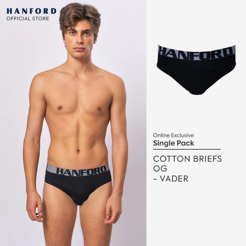 33% OFF Hanford Men Regular Cotton Briefs OG Vader - Black (1PC/Single Pack) S-4X Big Plus Size