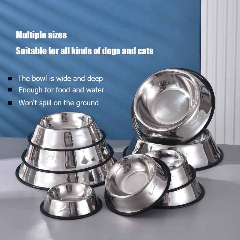 50% OFF Dog Bowl Dog Food Bowl Dog Drinking Water Bowl Non-slip Stainless Steel Durable Bowl Cat Food Bowl