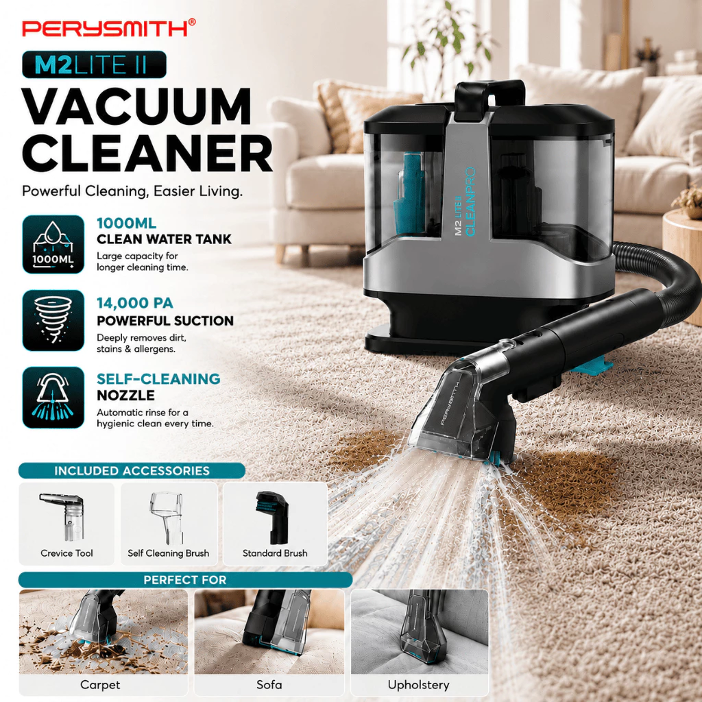 48% OFF PerySmith M2LITE II Spot Cleaner 14KPa Portable Upholstery Vacuum Sofa Carpet Mattress