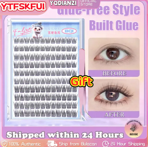 41% OFF 【Local Stock】BQI 120 Clusters Glue-free False Eyelashes Large-capacity 10-12mm Self-Adhesive Softer Lashes Set For Novice Reusable False Eyelashes