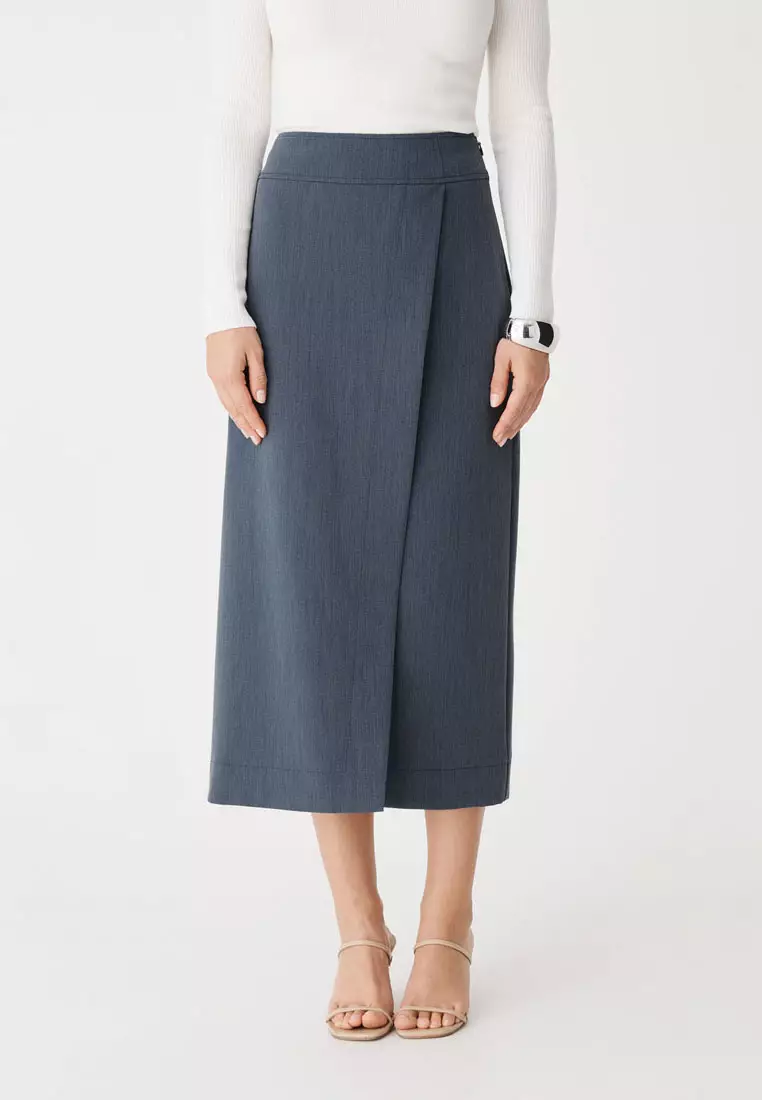 3% OFF FORCAST Lydia Faux Wrap Skirt