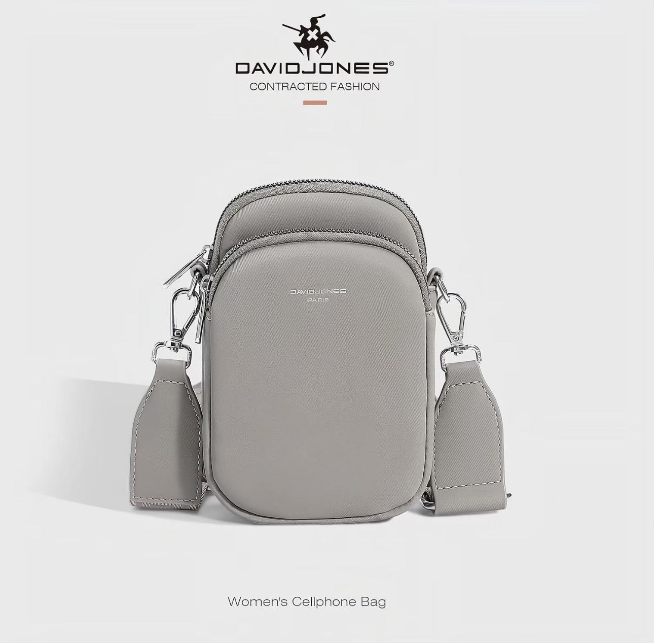 79% OFF David Jones Paris Spring Summer New Collection Designer Women Cellphone Bag Crossbody Bag CM6906-РН