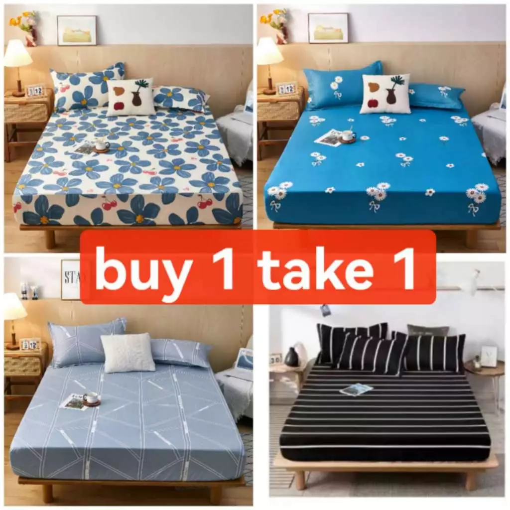46% OFF New Buy 1 take 1 Fully Garterized Bedsheet good quality soft & smooth canadian cotton non fade sheet