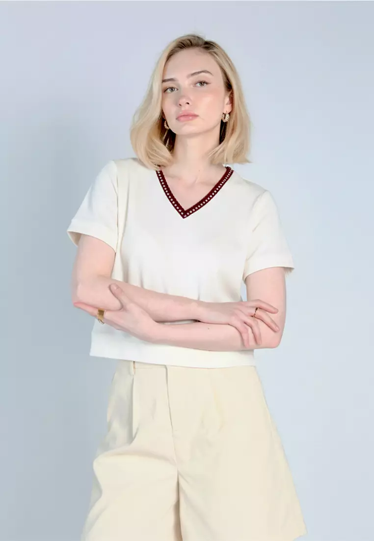 30% OFF Plains & Prints Nobleza Fiona Short Sleeve Top