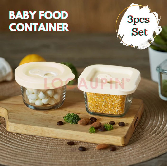 50% OFF LOCAUPIN 3pcs Set Glass Mini Food Container Small Snack Storage Mini Jars Press-Type Silicone Lid