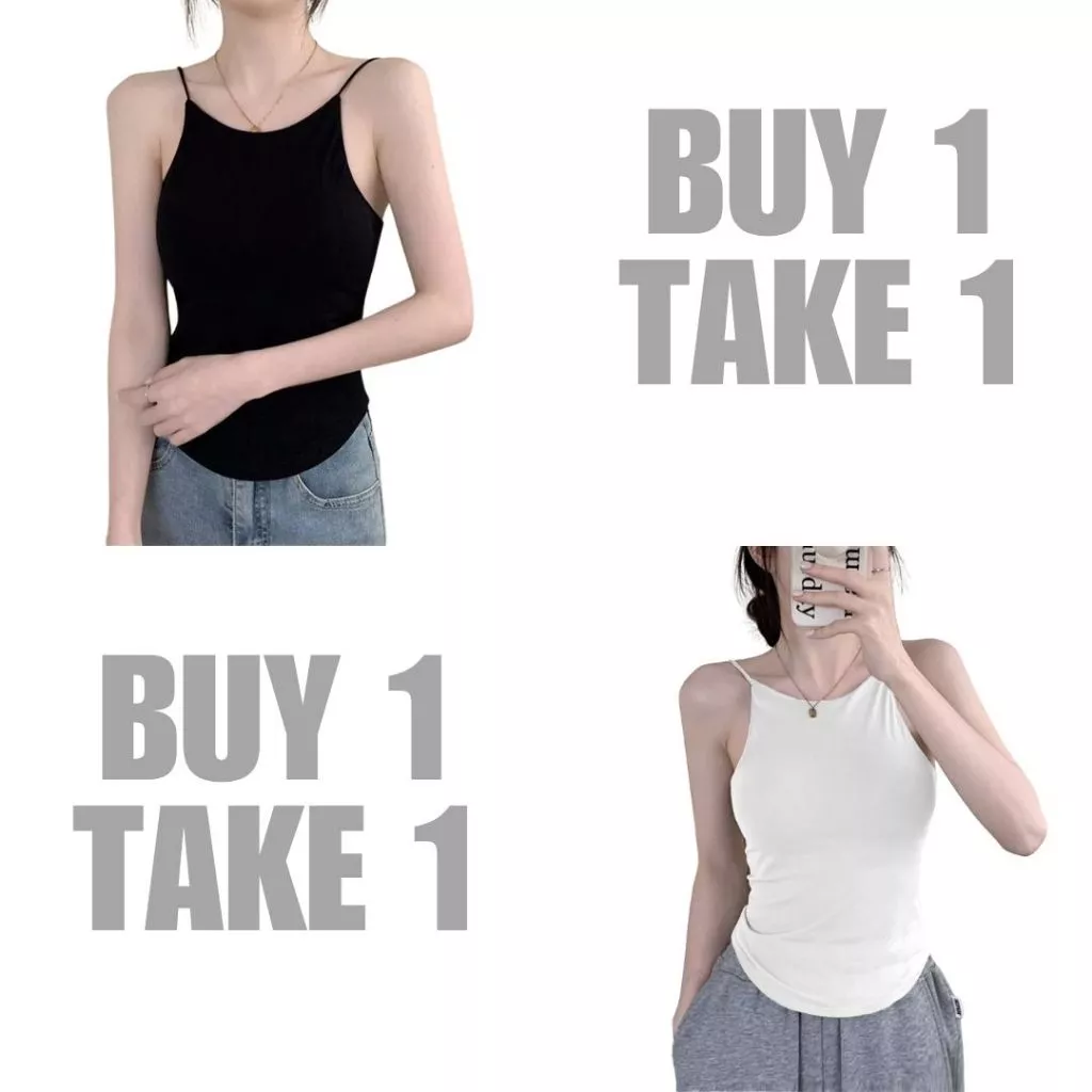 53% OFF Buy 1 Take 1 KILY.PH Tops Women Fitted String Top Double Lining Slim Fit Basic Sando XS-M