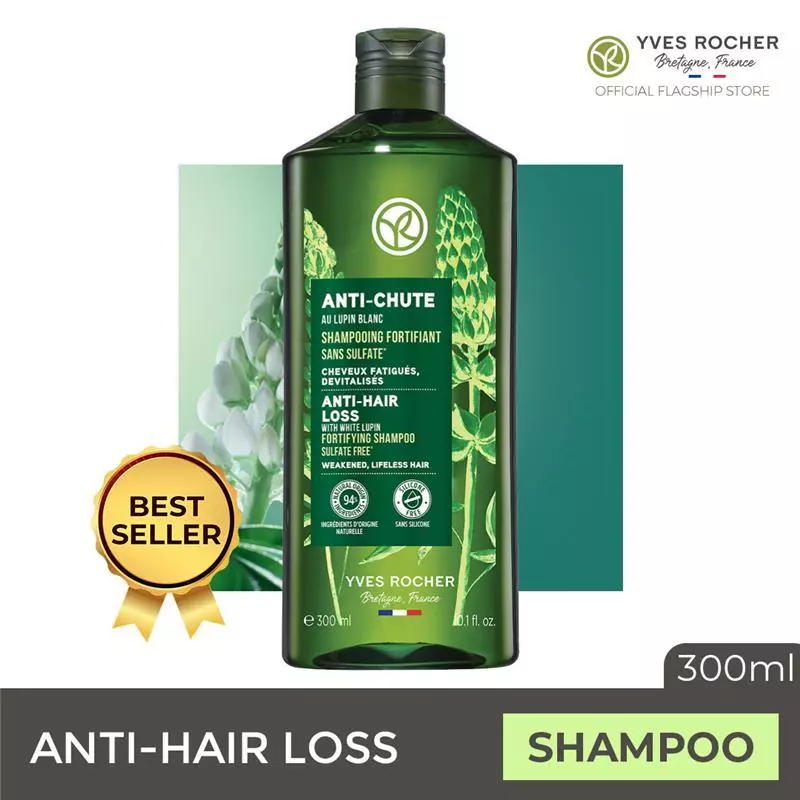 26% OFF Yves Rocher Anti Hair Loss Fortifying Shampoo with White Lupin - 300ml for Stronger, Thicker Hair