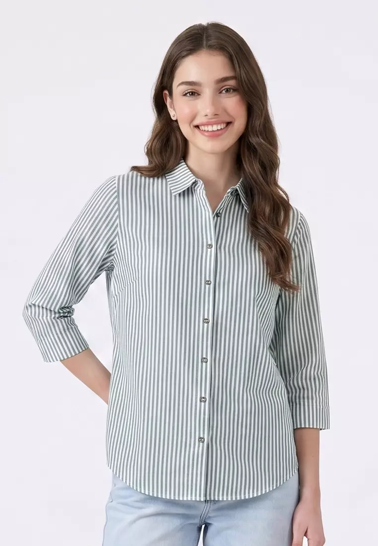 59% OFF Woven Printed Rayon 3/4 Sleeves Blouse
