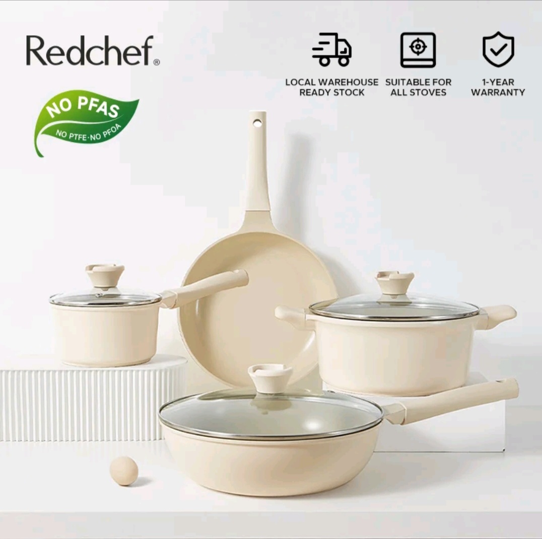 Redchef Nonstick Ceramic Rock 7 Pcs Cookware Set