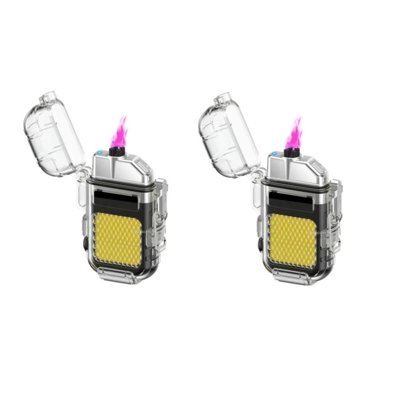 40% OFF Multifunctional Usb Rechargeable Lighting Lighter Keychain Work Light Flashlight