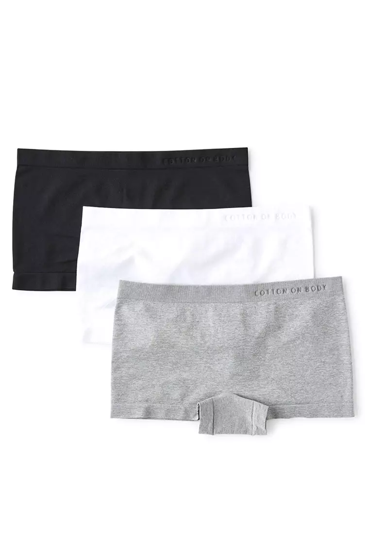 60% OFF 3-Pack Seamless Light Weight Boyshort Briefs