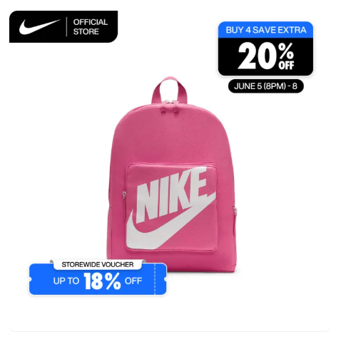 18% OFF Nike Kids' Classic Big Kids' Grade School Backpack (16L) - Sweet Beet [BA5928-634]