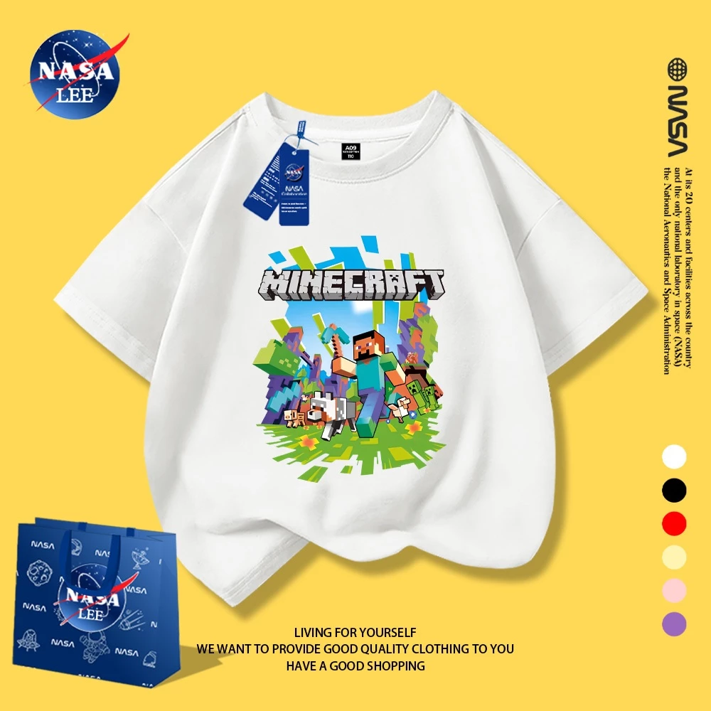 30% OFF NASA Children's Short Sleeve T-Shirt Fashionable cartoon pattern 100% Cotton For Boys and Girls
