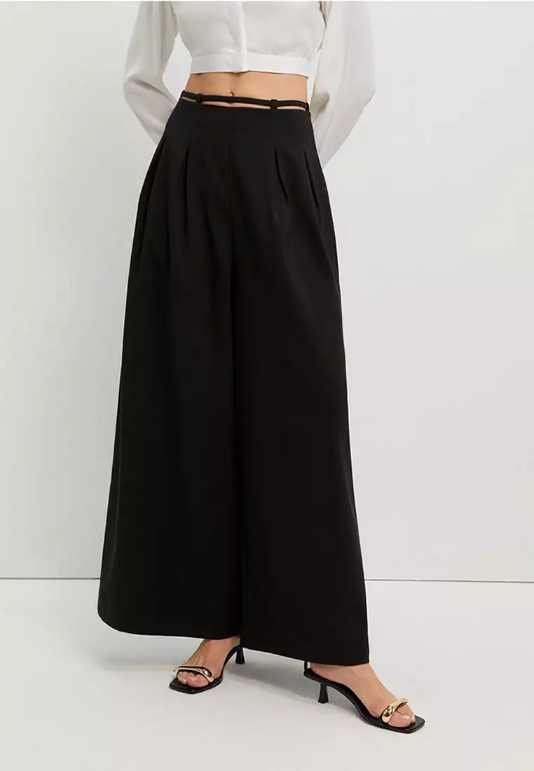 42% OFF Pomelo Cut Out Wide Leg Trousers