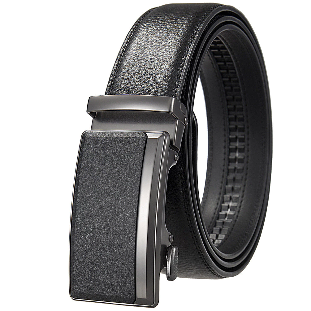 47% OFF Men's Leather Belts Fashion Automatic Buckle Cowskin Male Belt Luxury Designer Black Brown 3.5cm Waist Strap Plus Size 140 150 160