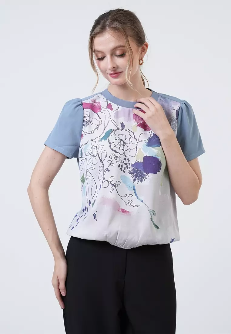 10% OFF Paperdolls Miranda Vibrant Painterly Bloom Top