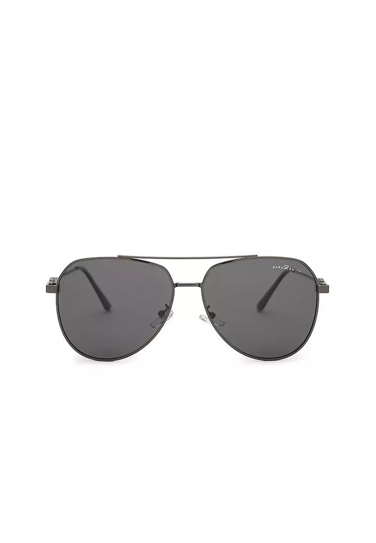 12% OFF Sara Smith Unisex Polarized Aviator Sunglasses - Gun Grey
