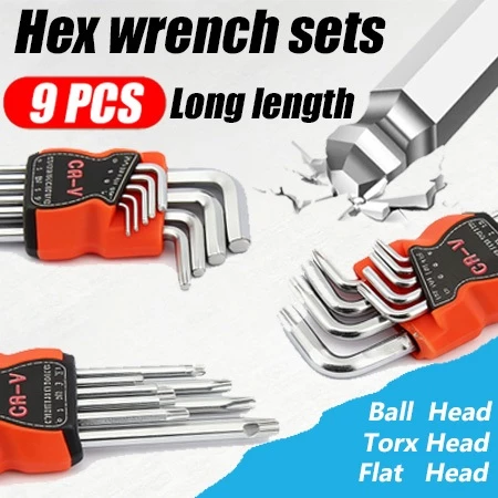50% OFF 9PCS/set Hex Key flower type Ball End Torx Key star alen Allen Wrench Set Allen Wrench Allen Tools