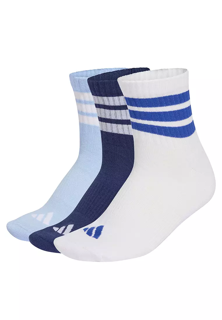 43% OFF ADIDAS 3 Stripes Cushioned Sportswear Mid Cut Socks 3 Pair Pack