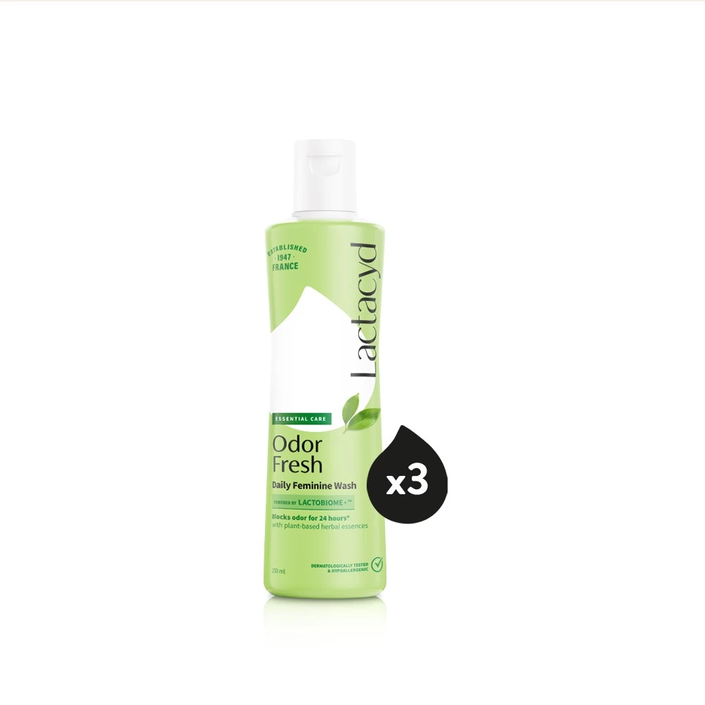 25% OFF Lactacyd Odor Fresh Feminine Wash Cleanser Long-Lasting 24 hours Protection 250mL x3