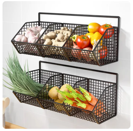 56% OFF Multifunction Kitchen Wall Mounted Rack Organizer Storage Basket Hanging Shelf Bathroom Stainless Organizer