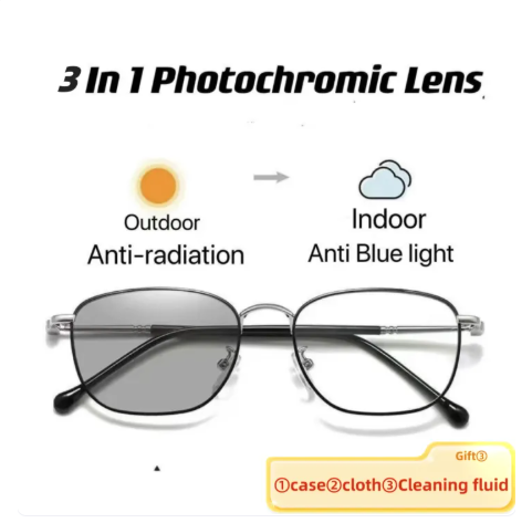 70% OFF 3in1 Photochromic New design Anti Blue Light And Anti Radiation Eye Glasses Glasses For Men Women