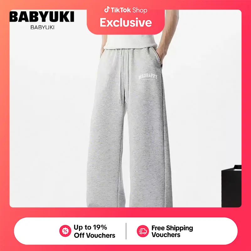68% OFF BU Men's American Street Casual Wide Leg Sports Pants Loose And Slimming Embroidered Sweatpants