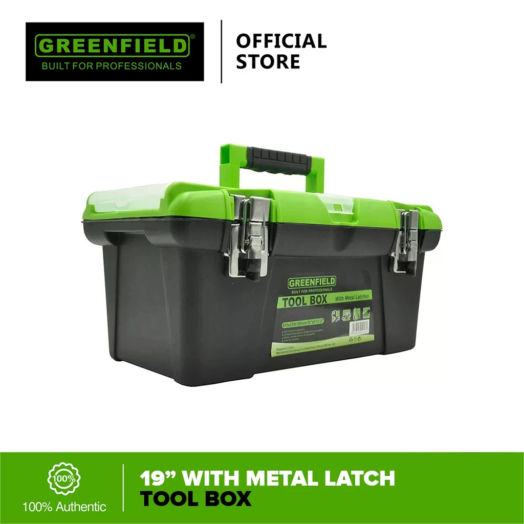 50% OFF Greenfield Tool Box 19" With Metal Latch - Tool Storage