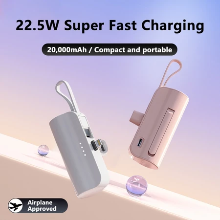 55% OFF Xiaom Mini 20000mAh Powerbank 2in1 Fast Charging Portable Built in Cable Type C iPhone Power Bank