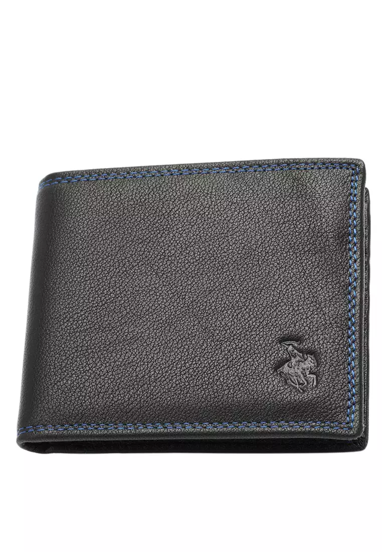 74% OFF Swiss Polo Men's RFID Blocking Bi Fold Wallet - Black