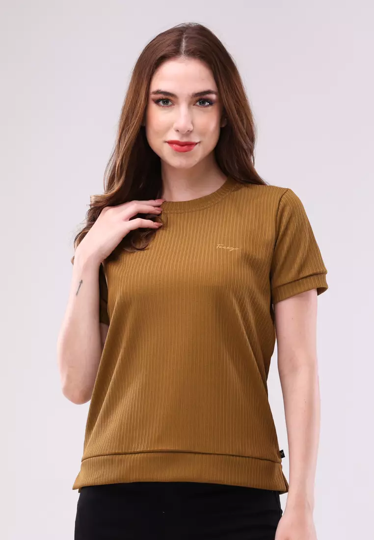 71% OFF Special Textured Knits Short Sleeve Blouse