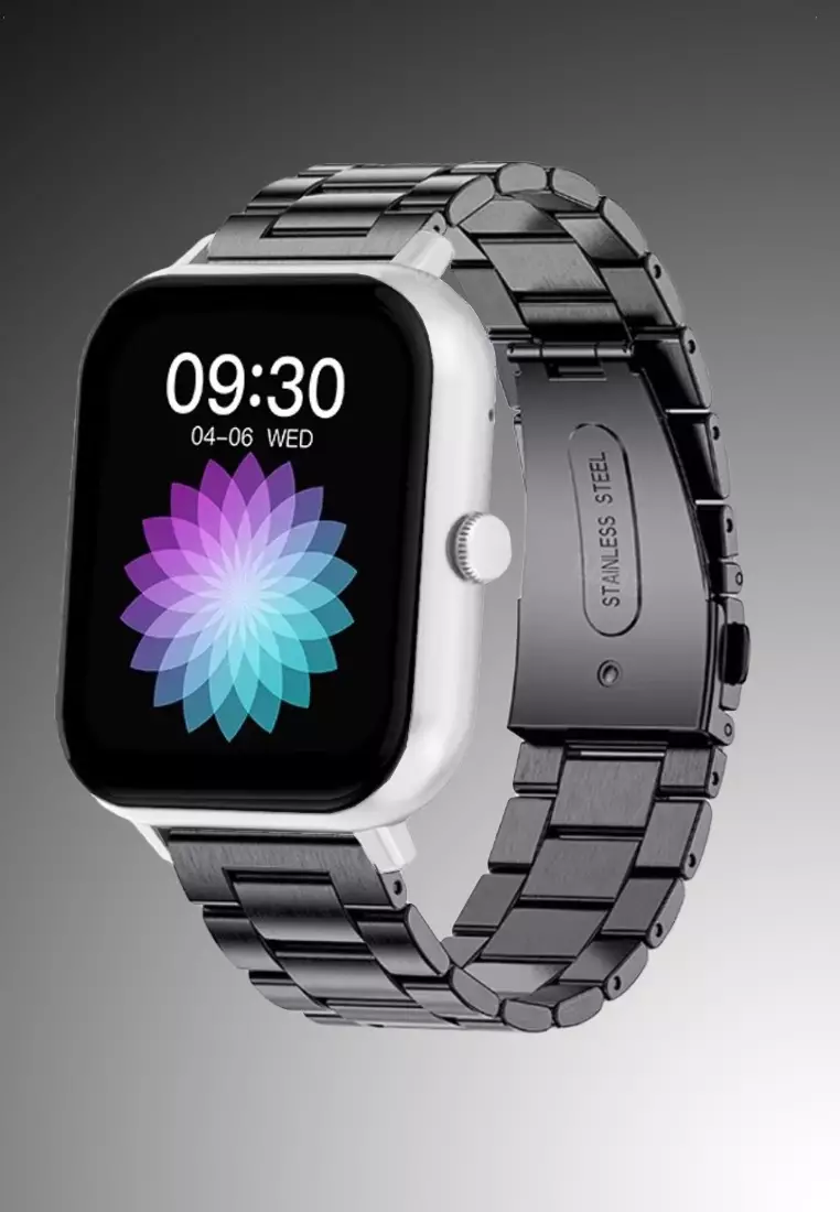 75% OFF EGLANTINE Unisex Rectangular Smart Watch - Silver