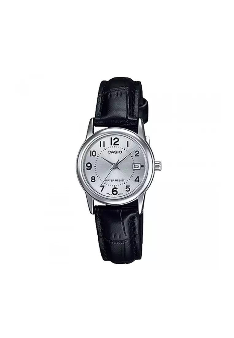 55% OFF LTP-V002L-1B Women's Black Leather Analog Watch