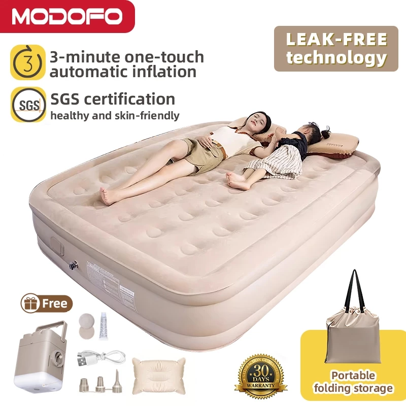63% OFF [MODOFO] Air Bed Double Single Inflatable Bed Queen King Family Size For Camping With electric Pump