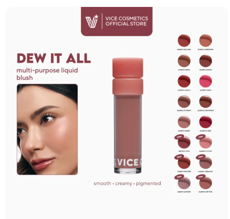 7% OFF [NEW] VICE CO. Dew It All Liquid Blush - Long-wearing, Multi Use, Cream Blush